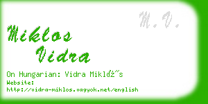 miklos vidra business card